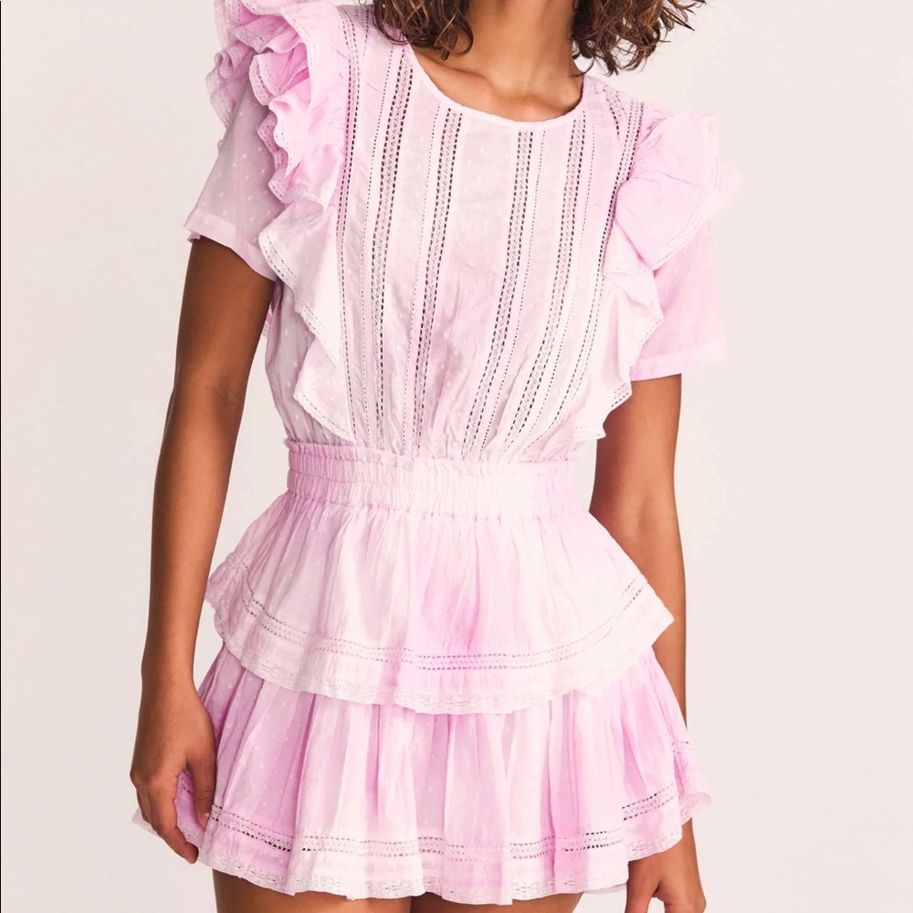 Loveshackfancy Natasha Mini Dress XS in Pink